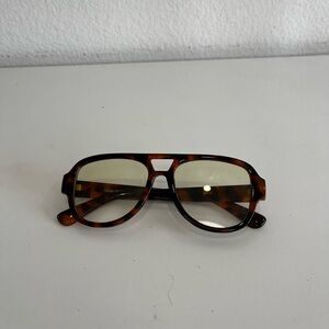 Brown Aviator Glasses with Prominent Top Bar